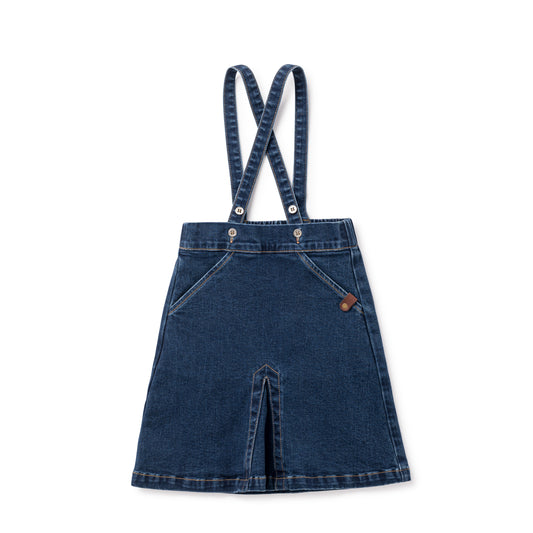 BIRNHAM ON THE SEA DARK BLUE DENIM SUSPENDER JUMPER