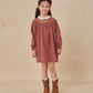 CERA UNA VOLTA PURPLE EMBROIDERED LACE COLLAR DRESS