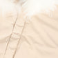 IBIS PINK/WHITE FUR TRIM PUFFER COAT