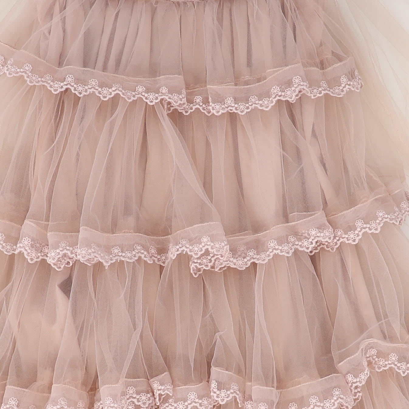 PETITE AMALIE PINK TULLE LAYERED TRIM MAXI DRESS [FINAL SALE]