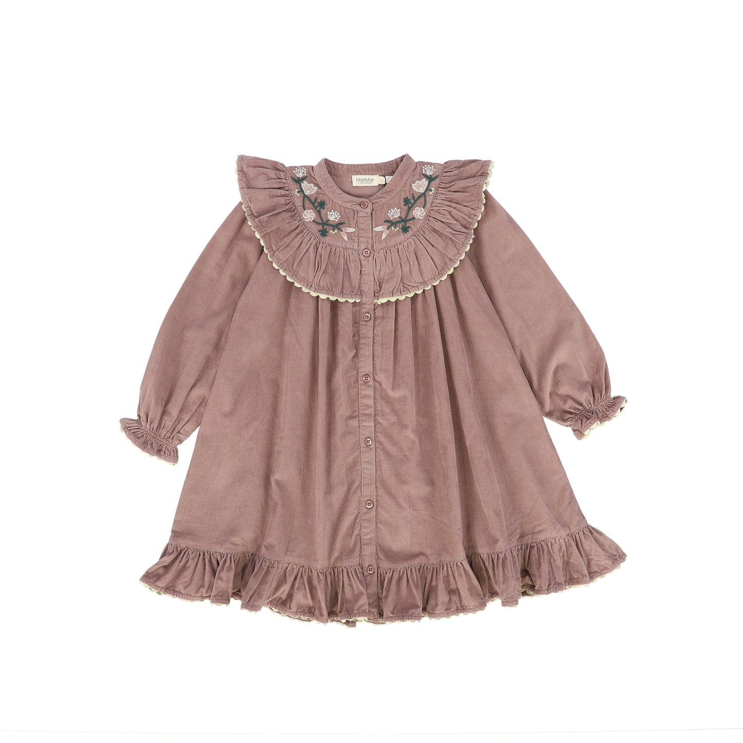 MARMAR COPENHAGEN DUSTY MAUVE SCALLOP TRIM DRESS [FINAL SALE]