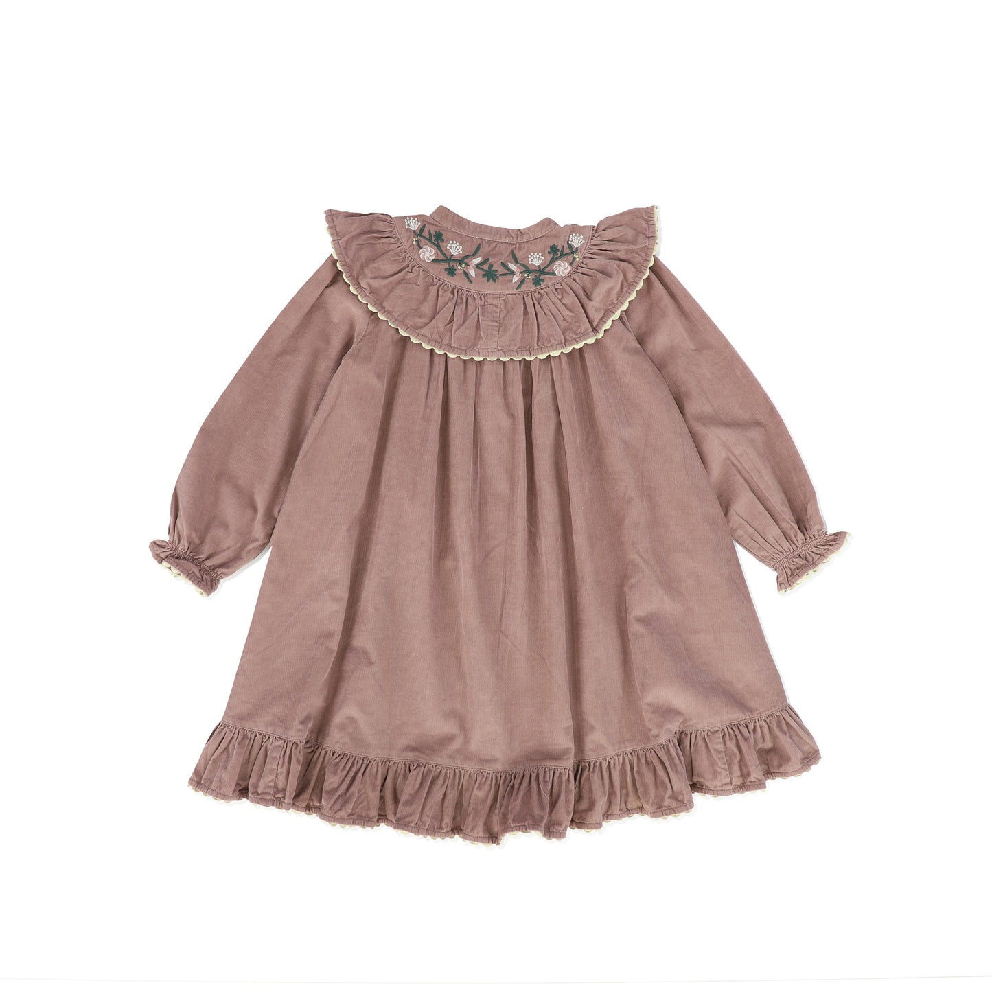 MARMAR COPENHAGEN DUSTY MAUVE SCALLOP TRIM DRESS [FINAL SALE]