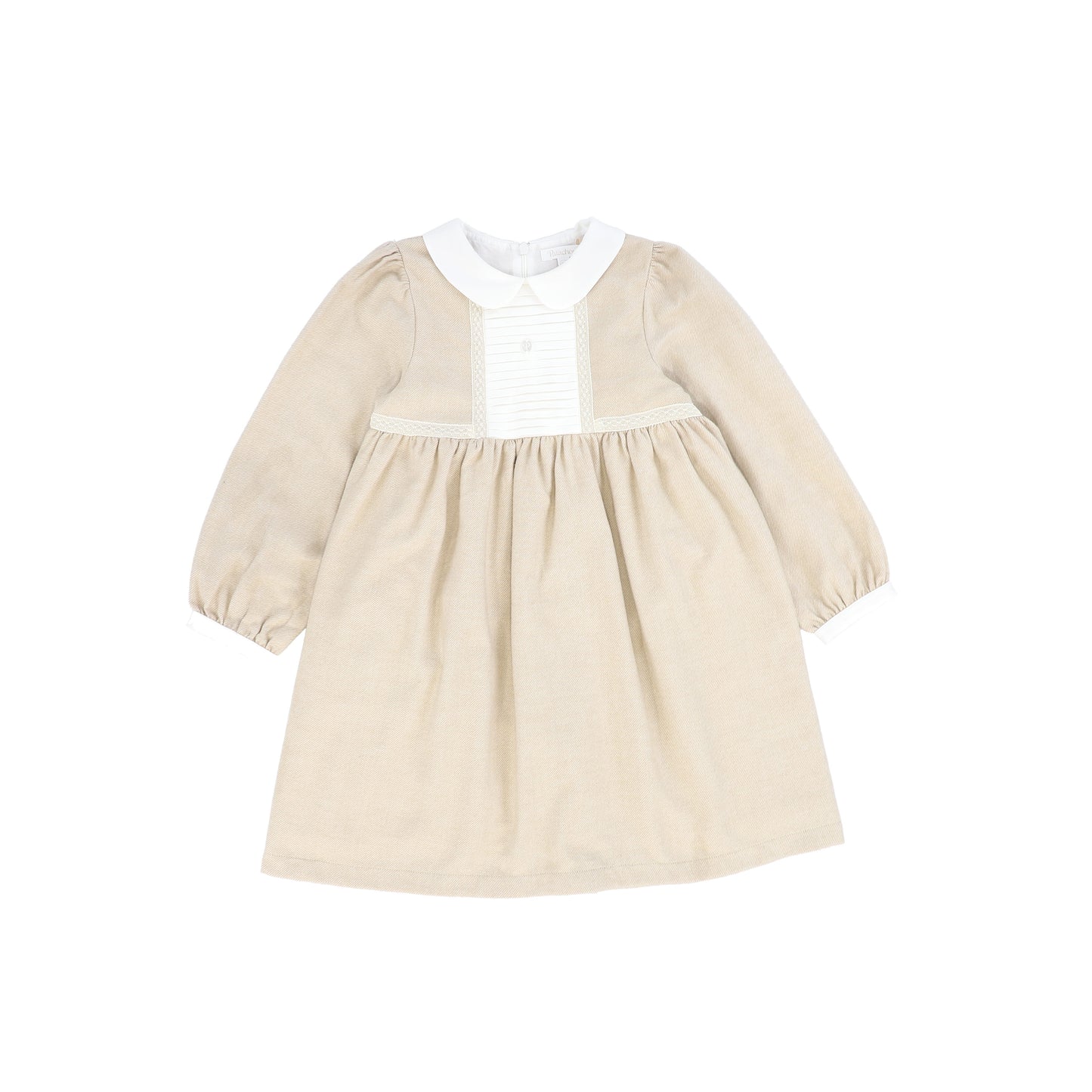 PATACHOU BEIGE/WHITE PETER PAN COLLAR DRESS [FINAL SALE]