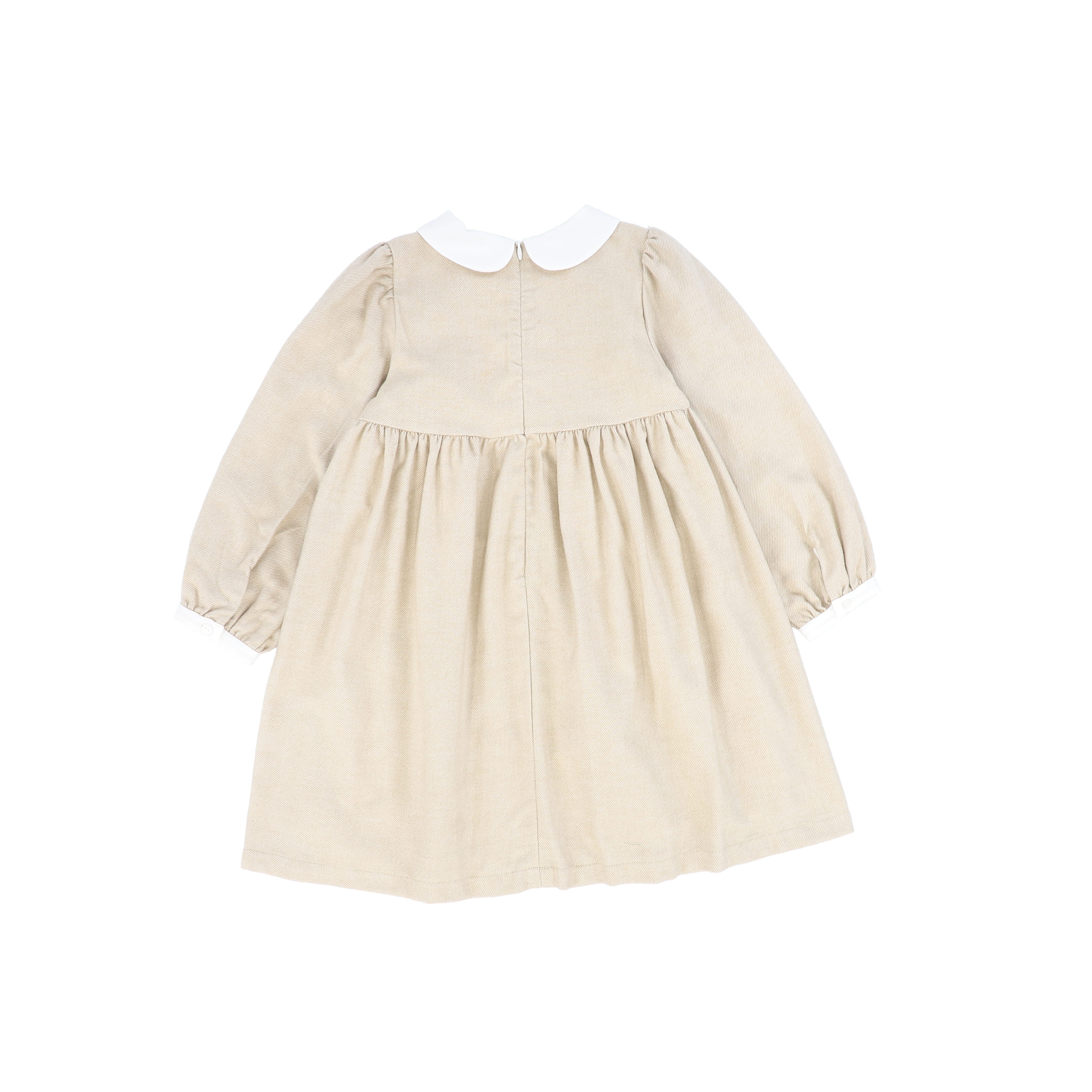 PATACHOU BEIGE WHITE PETER PAN COLLAR DRESS FINAL SALE Luibelle