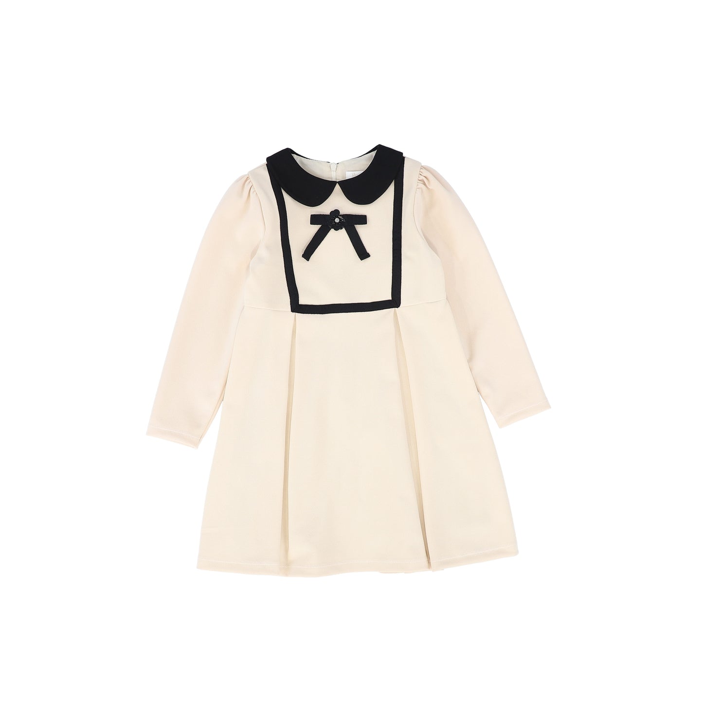 PATACHOU BEIGE/BLACK PETER PAN COLLAR DRESS