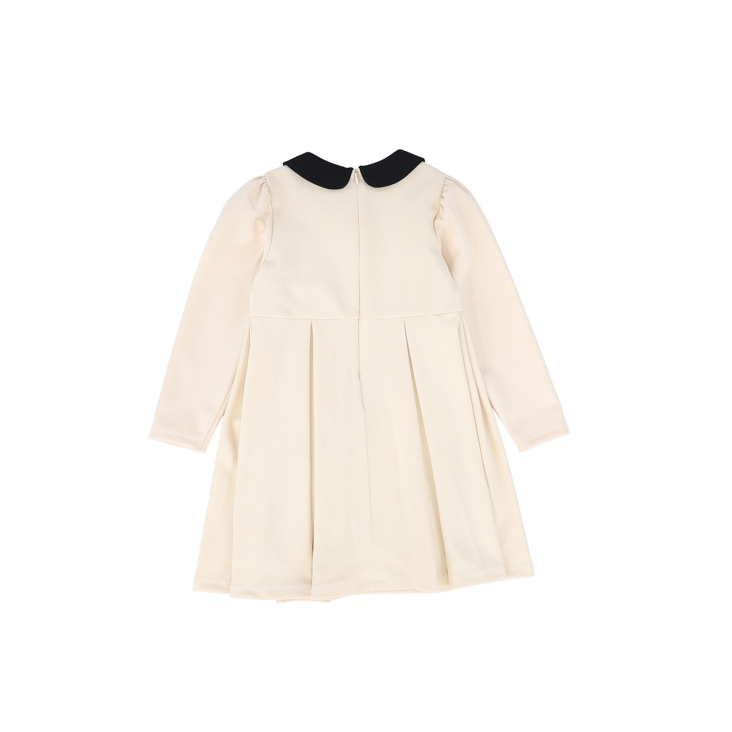 PATACHOU BEIGE/BLACK PETER PAN COLLAR DRESS