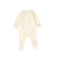 PATACHOU BEIGE VELOUR RUFFLE COLLAR FOOTIE