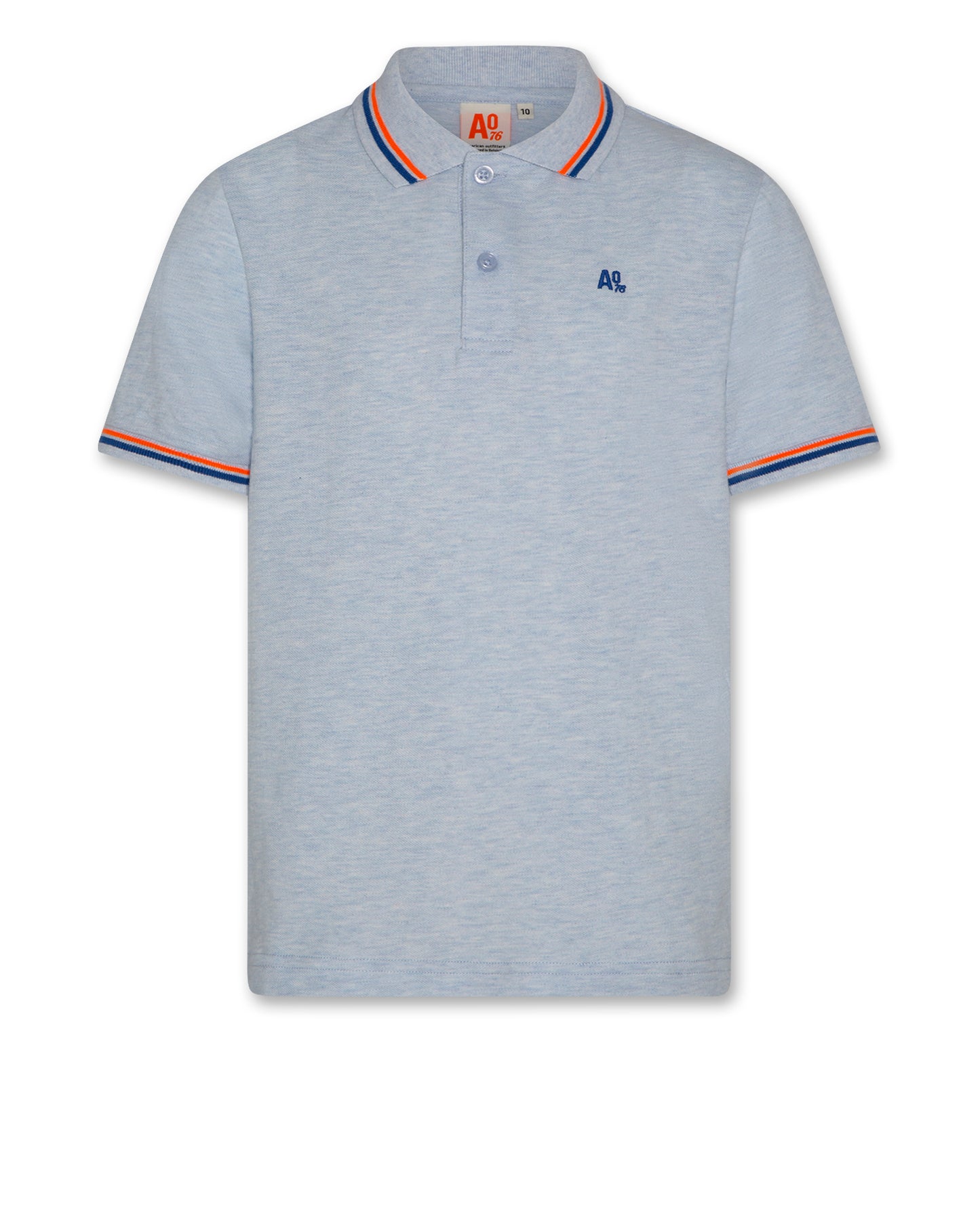 AO76 LIGHT BLUE HEATHER TRIM SS POLO