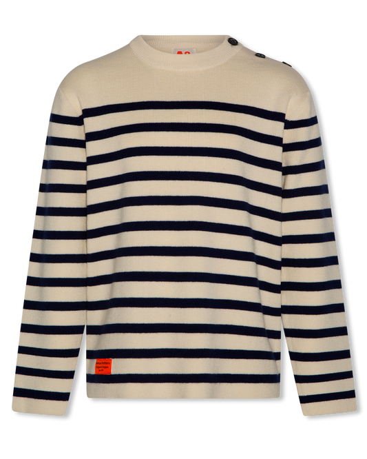 AO76 NAVY STRIPED CREWNECK SWEATER