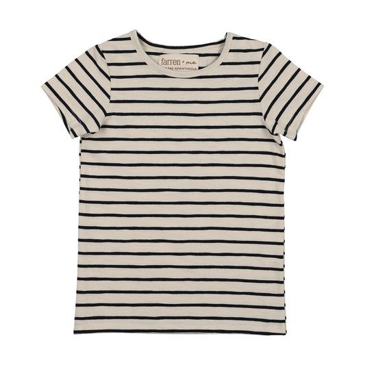 FARREN + ME NAVY STRIPED SS T-SHIRT
