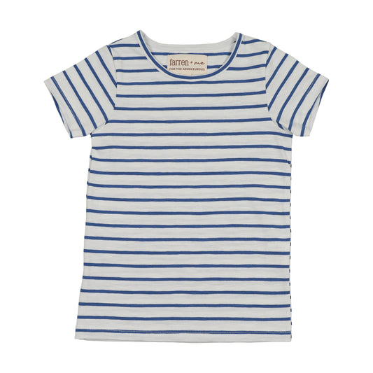 FARREN + ME ROYAL BLUE STRIPED SS T-SHIRT