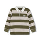 DUKE AND PORT OLIVE GREEN WIDE STRIPE POLO