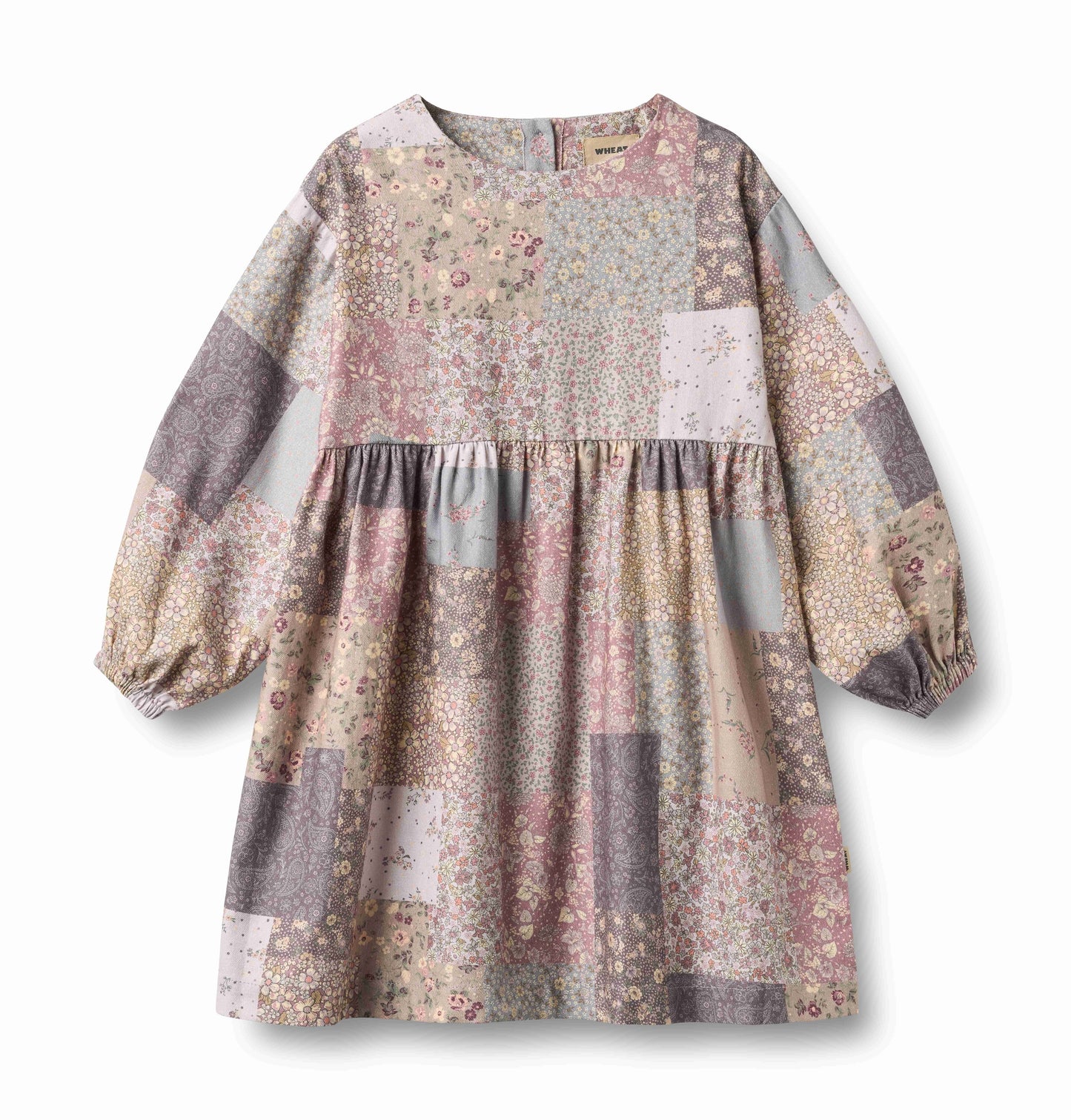 WHEAT PINK FLORAL PATCHWORK DRESS