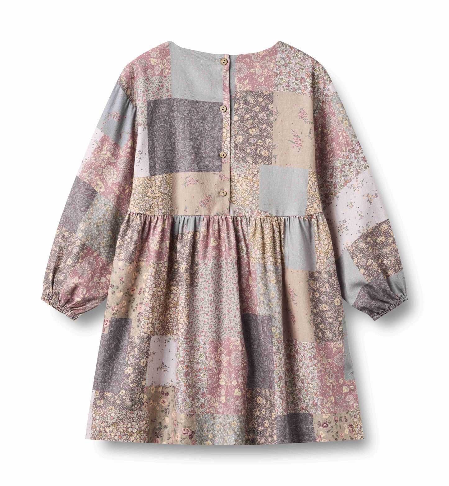 WHEAT PINK FLORAL PATCHWORK DRESS