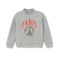 PHIL AND PHOEBE GREY PARIS STRIPED TRIM TURTLENECK SWEATSHIRT