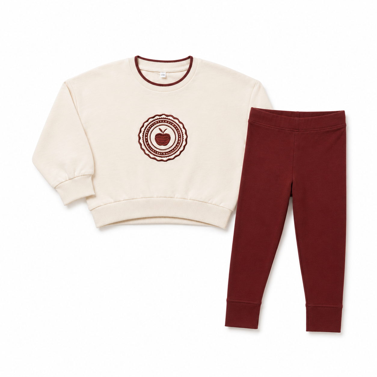 BIRNHAM ON THE SEA ECRU APPLE CREST SWEATSHIRT SET