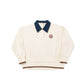 BIRNHAM ON THE SEA ECRU/DENIM COLLAR SWEATSHIRT