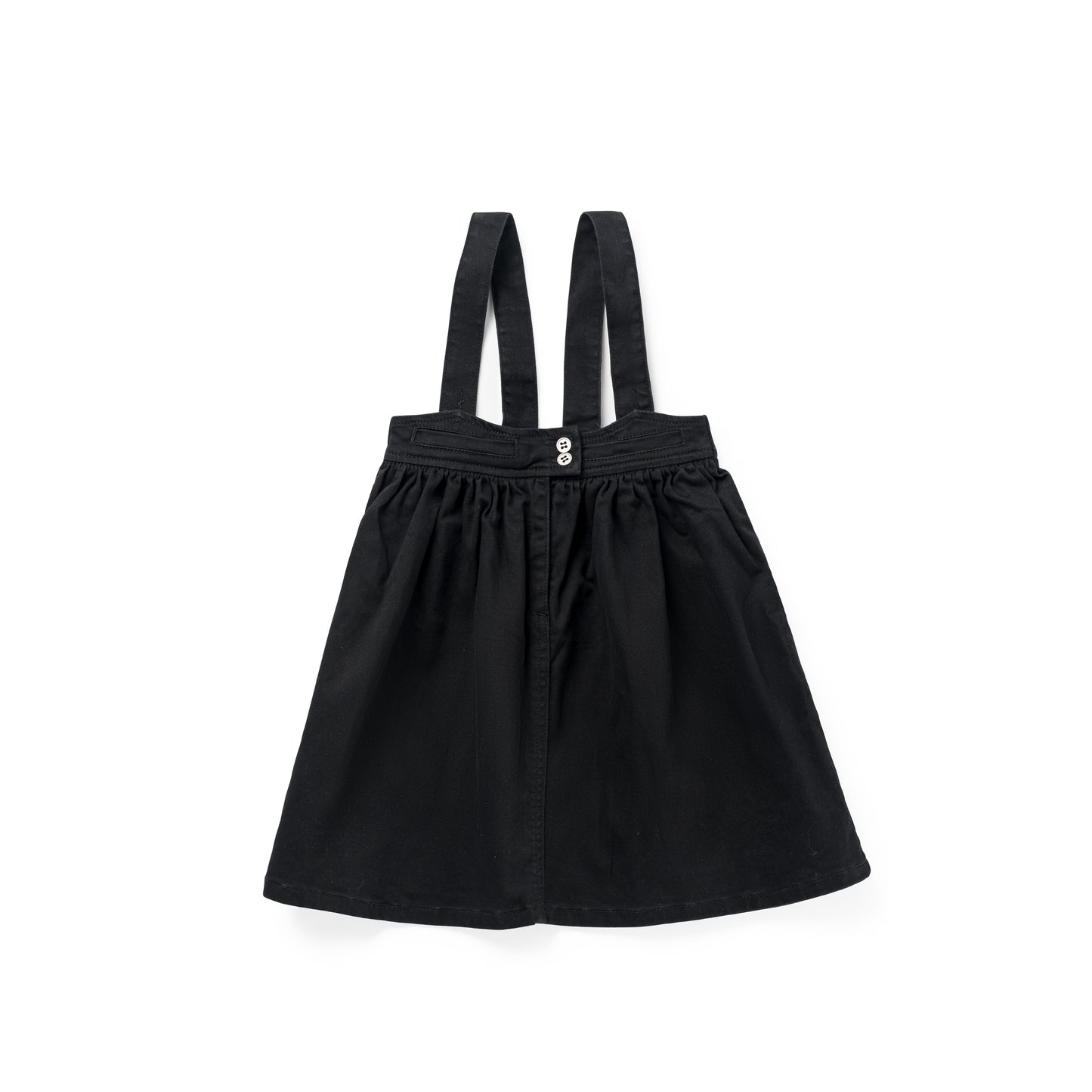 BIRNHAM ON THE SEA BLACK TWILL PINAFORE DRESS