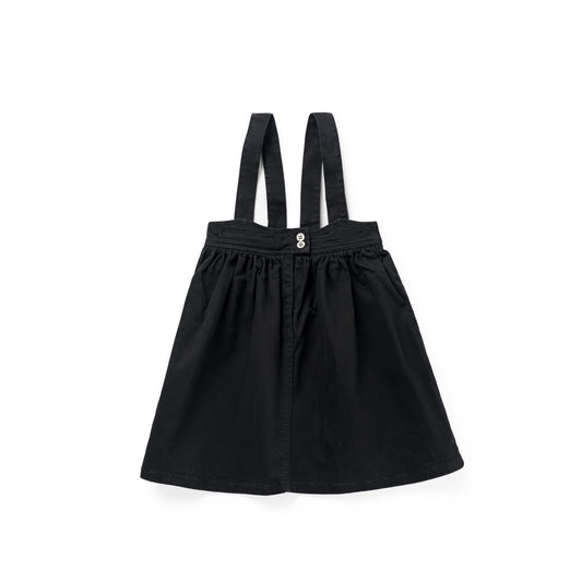 BIRNHAM ON THE SEA BLACK TWILL PINAFORE DRESS