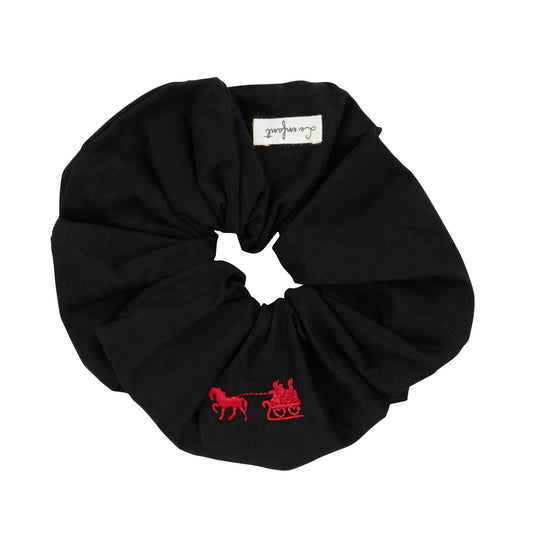 LE ENFANT BLACK HORSE EMBROIDERED SCRUNCHIE [FINAL SALE]