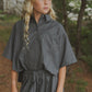 KIN & KIN GREY OVERSIZED COLLAR SHIRT