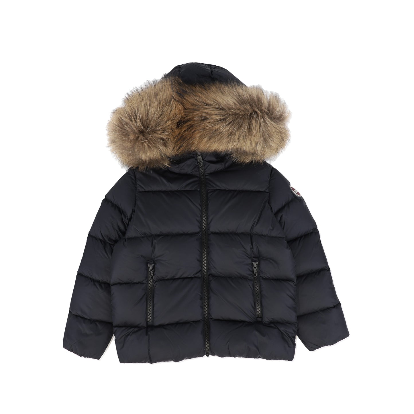 COLMAR BLACK FUR TRIM PUFFER COAT