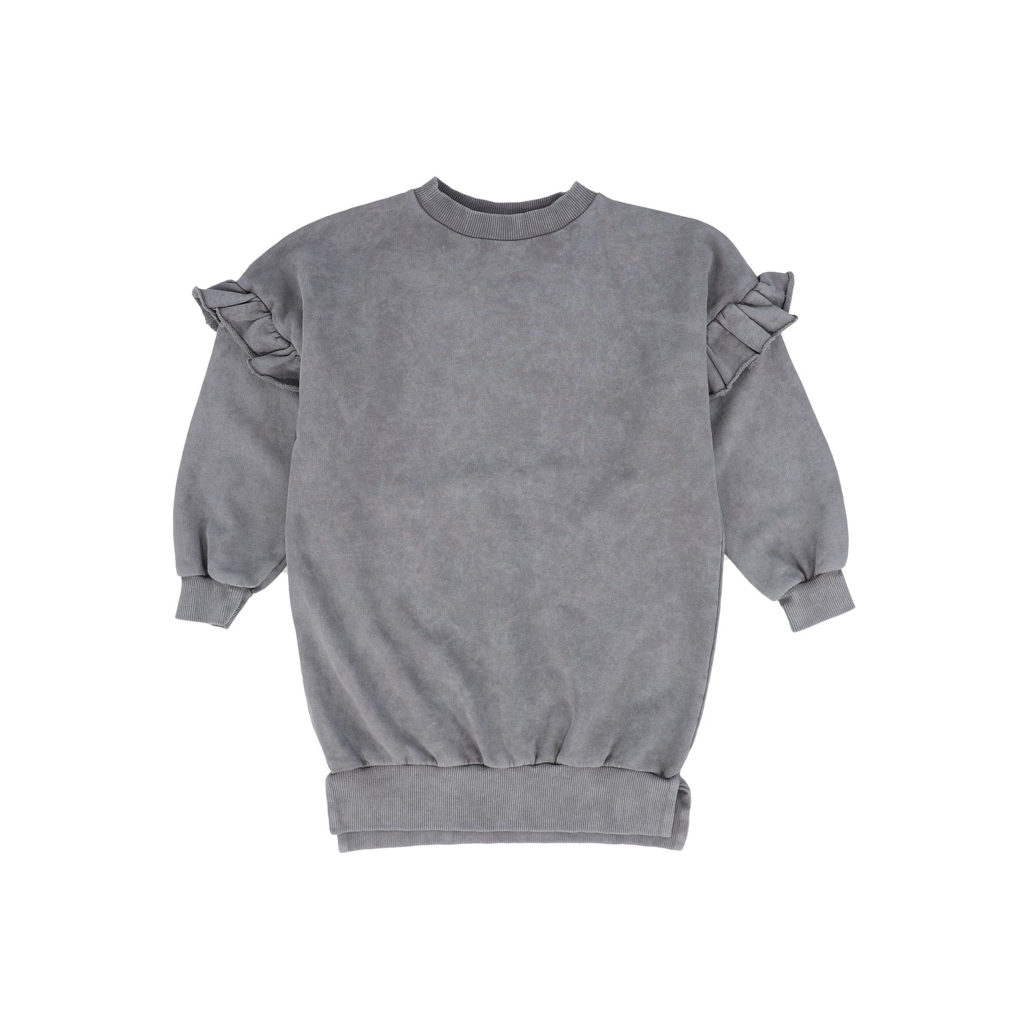 BOOSO GREY RUFFLE TRIM SWEATSHIRT DRESS