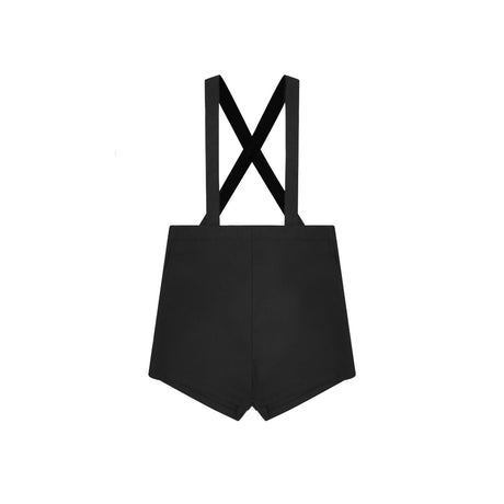 LITTLE PARNI BLACK STITCHED OVERALLS