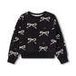 PHIL AND PHOEBE BLACK SCATTERED BOW SWEATSHIRT