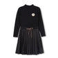 PHIL AND PHOEBE BLACK RIBBED EMBLEM CRINKLE DRESS