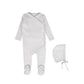 BEBE JOLEE CLOUDY BLUE POINTELLE PIPED WRAP FOOTIE