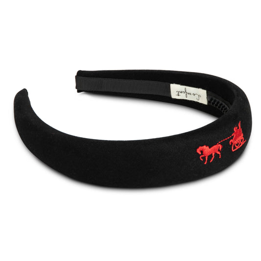LE ENFANT BLACK HORSE EMBROIDERED HEADBAND [FINAL SALE]
