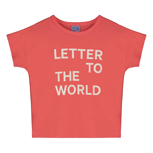 LETTER TO THE WORLD DEEP ORANGE WORDED TEE