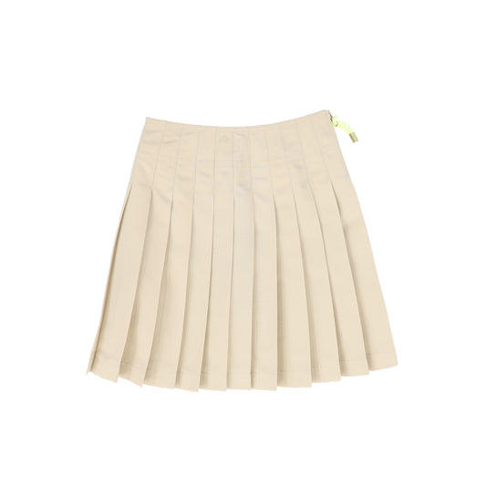 BACE COLLECTION TAN ROPE ZIPPER PLEAT SKIRT