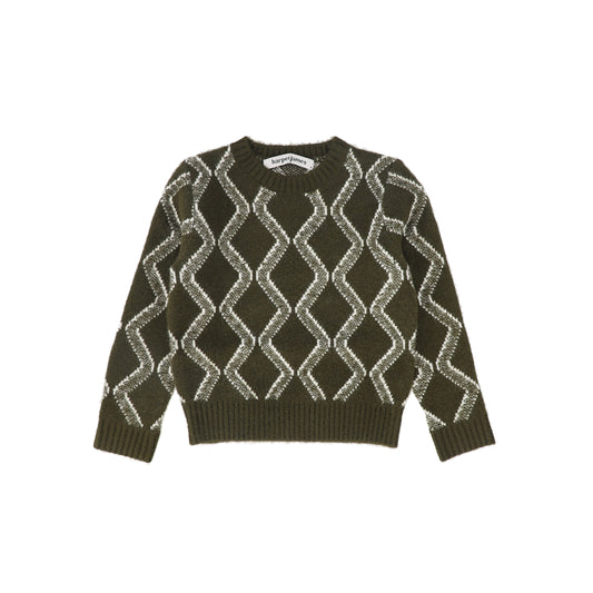 HARPER JAMES GREEN KNIT ARGYLE SWEATER