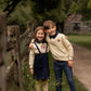BIRNHAM ON THE SEA ECRU/DENIM COLLAR SWEATSHIRT