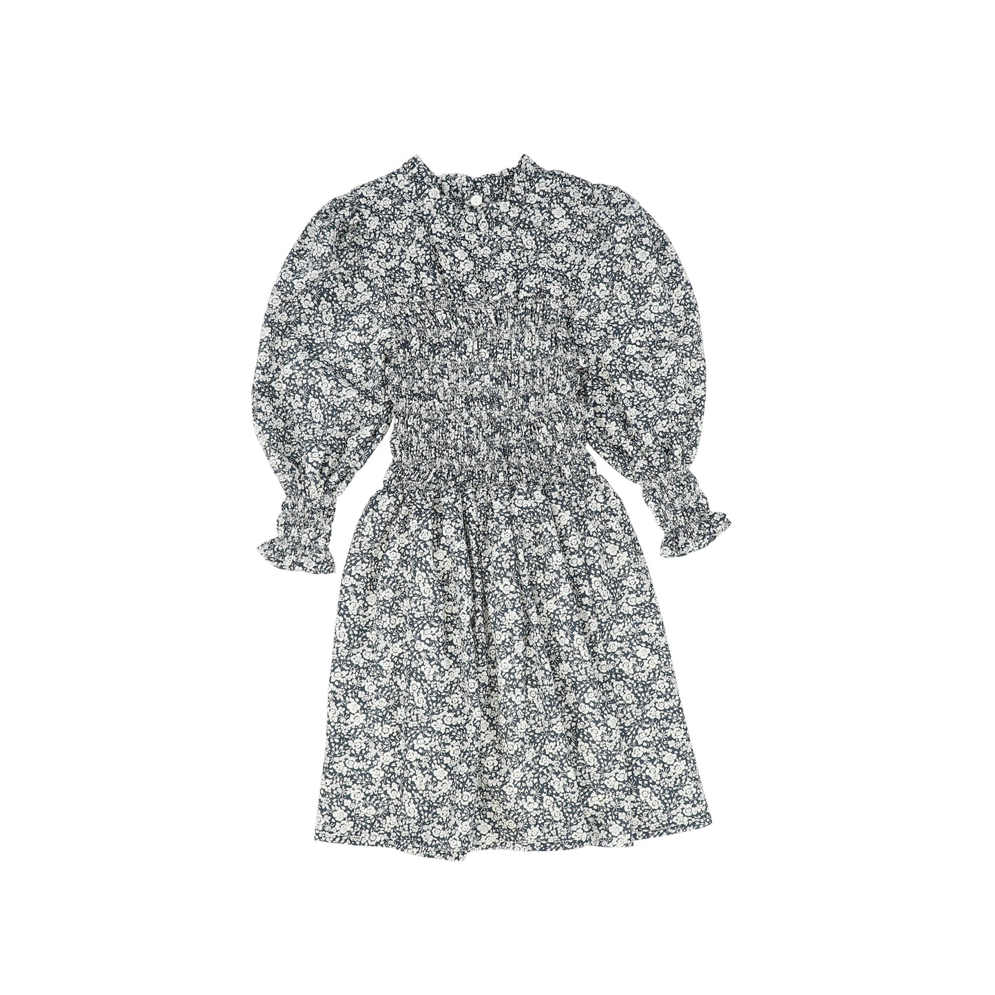 MIPOUNET NAVY/WHITE FLORAL SMOCKED DRESS [FINAL SALE]