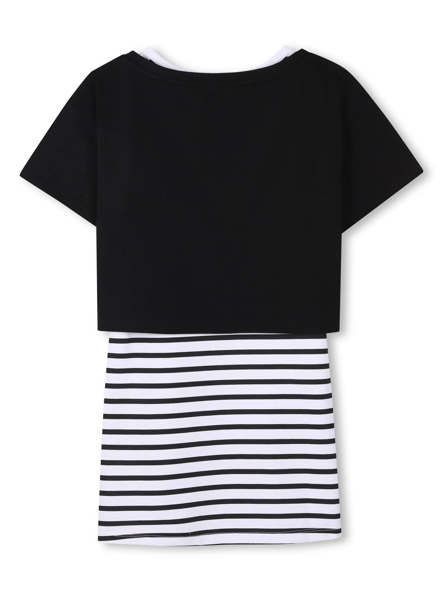 SONIA RYKIEL BLACK/WHITE STRIPED LOGO DRESS