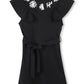 SONIA RYKIEL BLACK RUFFLE TRIM DRESS