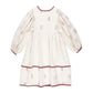 BELLE CHIARA CREAM BOX NECK EMBROIDERED DRESS [FINAL SALE]