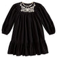 CERA UNA VOLTA BLACK CORDUROY PUFF SLEEVE DRESS