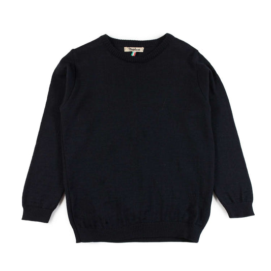 NUPKEET NAVY SILK KNIT SWEATER [FINAL SALE]