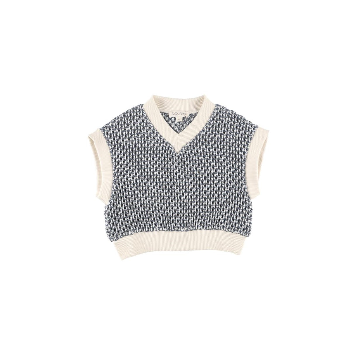 BELLE CHIARA V NECK WAFFLE KNIT VEST [FINAL SALE]