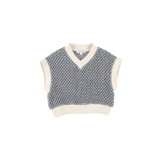 BELLE CHIARA V NECK WAFFLE KNIT VEST [FINAL SALE]