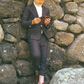 LE BOURDON BROWN TEXTURED BLAZER