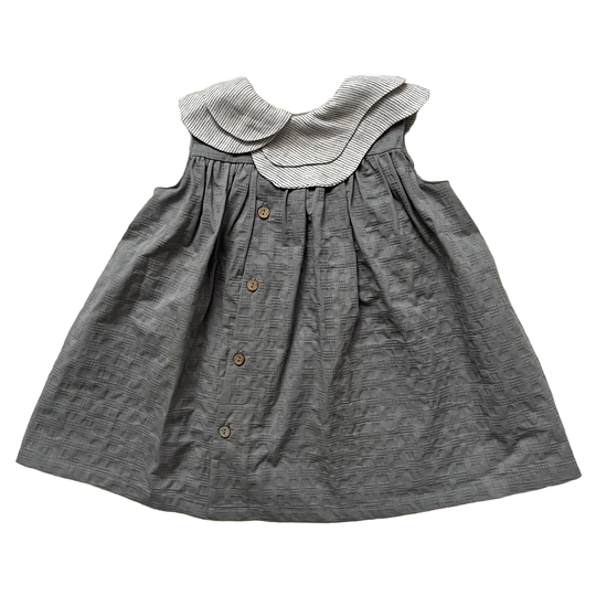 Light Grey Layered Collar Dress | Size 8-9 by Hello Lupo Light Grey Layered Collar Dress | Size 8-9 by Hello Lupo
