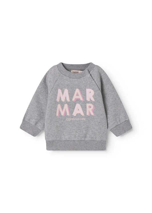 MARMAR COPENHAGEN GREY/PINK LOGO SWEATSHIRT