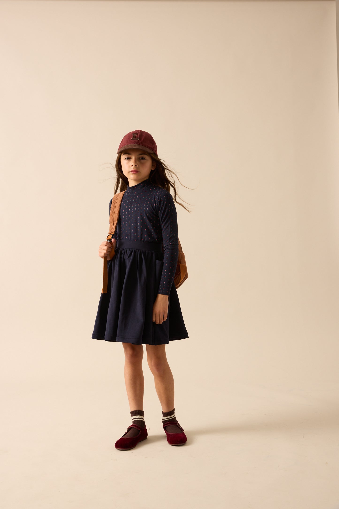 ANALOGIE NAVY/DENIM PRINT MOCKNECK