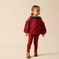 ANALOGIE VINTAGE RED/DENIM COLLAR SWEATSHIRT SET