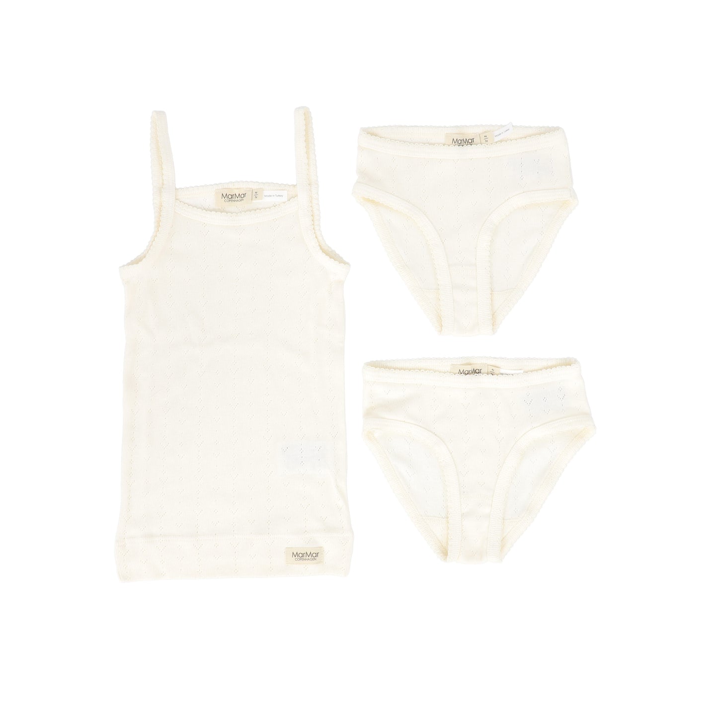 MARMAR COPENHAGEN WHITE POINTELLE UNDERSHIRT SET [FINAL SALE]